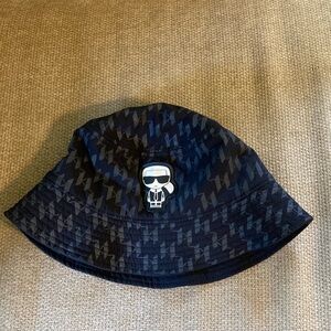 Karl Lagerfeld Kids Dark Blue Patterned Hat